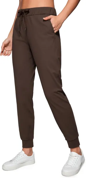 CRZ YOGA 4-Way Stretch Golf Joggers for Women, 28" Casual Travel Workout Pants, Lounge Athletic Sweatpants with Pockets