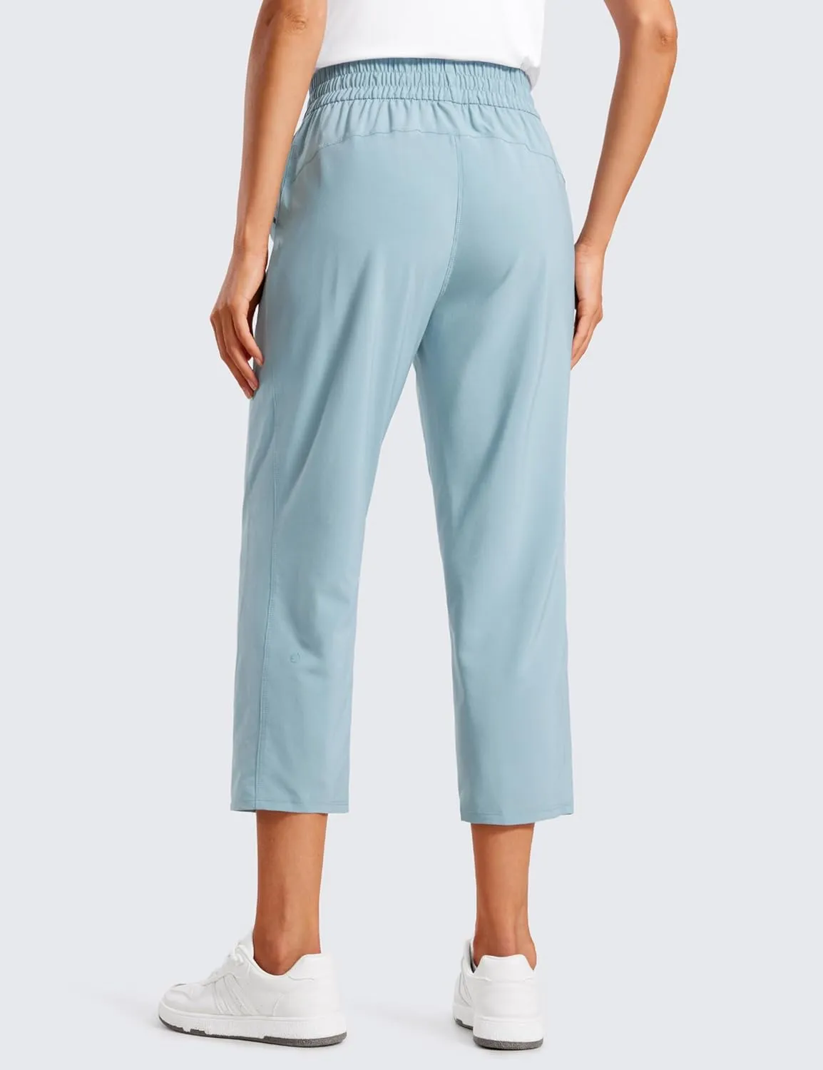 CRZ YOGA Lightweight Capri for Women 23" Cropped Casual Lounge Work Athletic Travel Pants with Pockets Quick Dry Summer
