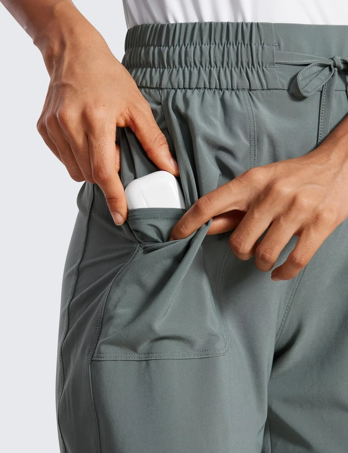 CRZ YOGA Lightweight Capri for Women 23" Cropped Casual Lounge Work Athletic Travel Pants with Pockets Quick Dry Summer