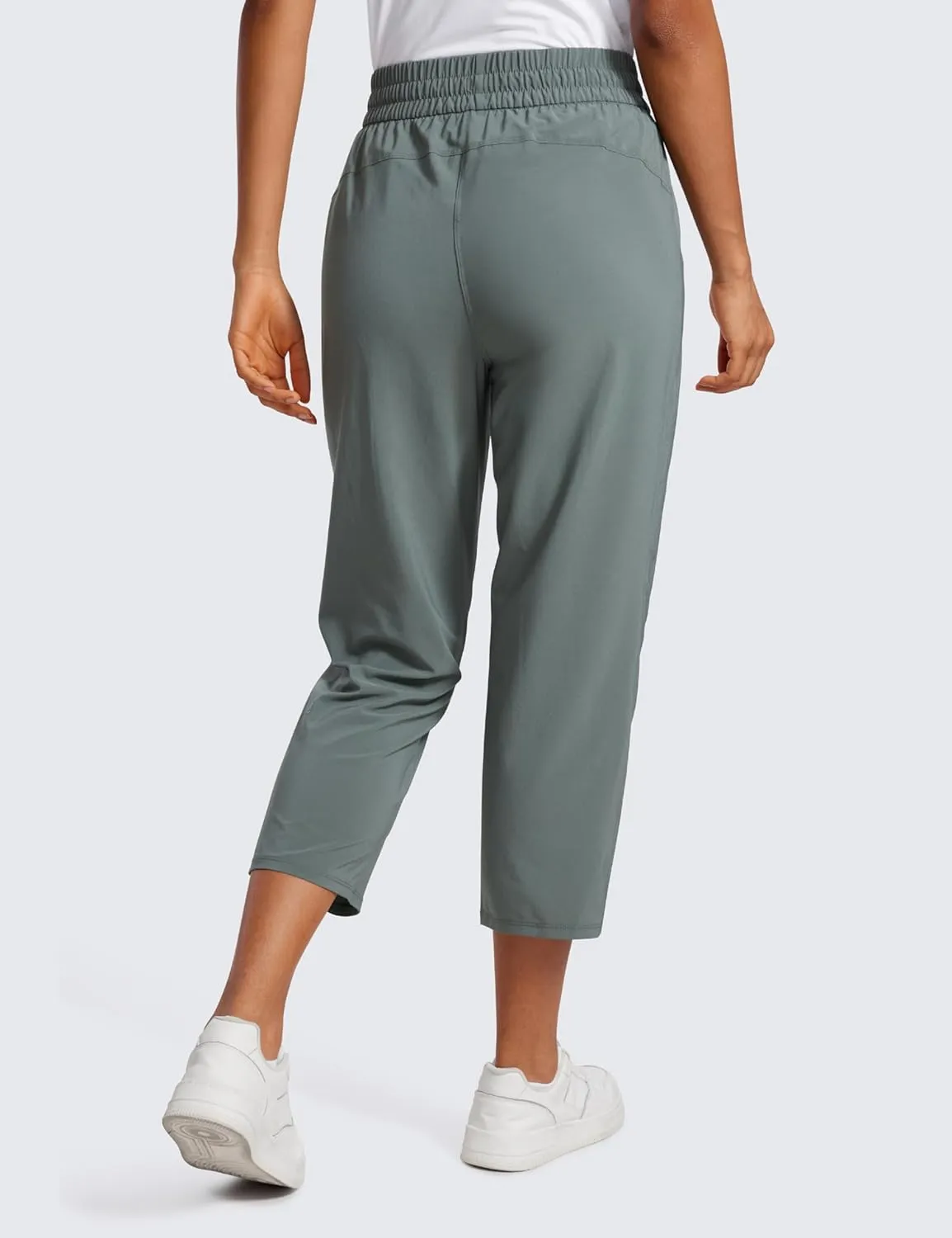 CRZ YOGA Lightweight Capri for Women 23" Cropped Casual Lounge Work Athletic Travel Pants with Pockets Quick Dry Summer