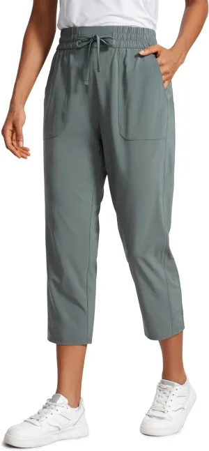 CRZ YOGA Lightweight Capri for Women 23" Cropped Casual Lounge Work Athletic Travel Pants with Pockets Quick Dry Summer