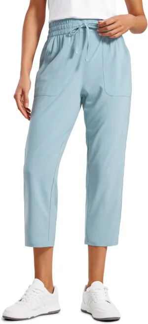 CRZ YOGA Lightweight Capri for Women 23" Cropped Casual Lounge Work Athletic Travel Pants with Pockets Quick Dry Summer