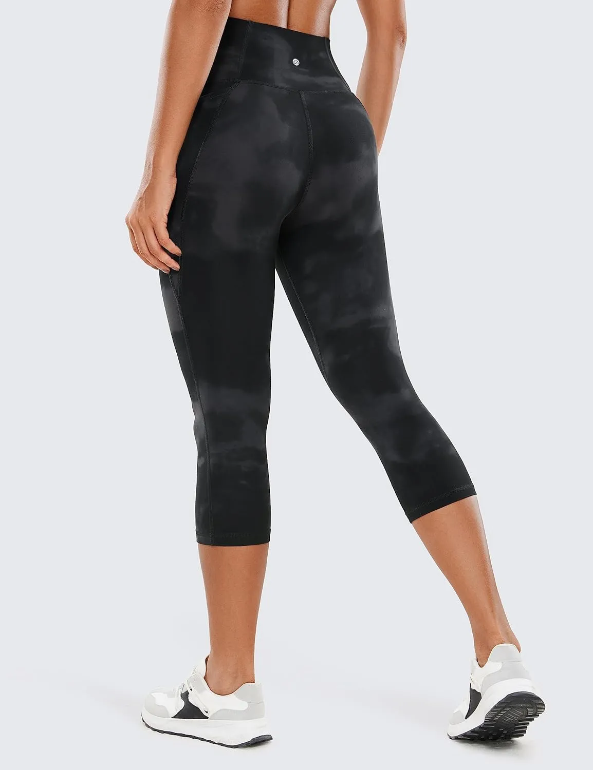 CRZ YOGA Womens Butterluxe Workout Capri Leggings with Pockets 19 Inches - High Waisted Crop Gym Yoga Pants Buttery Soft