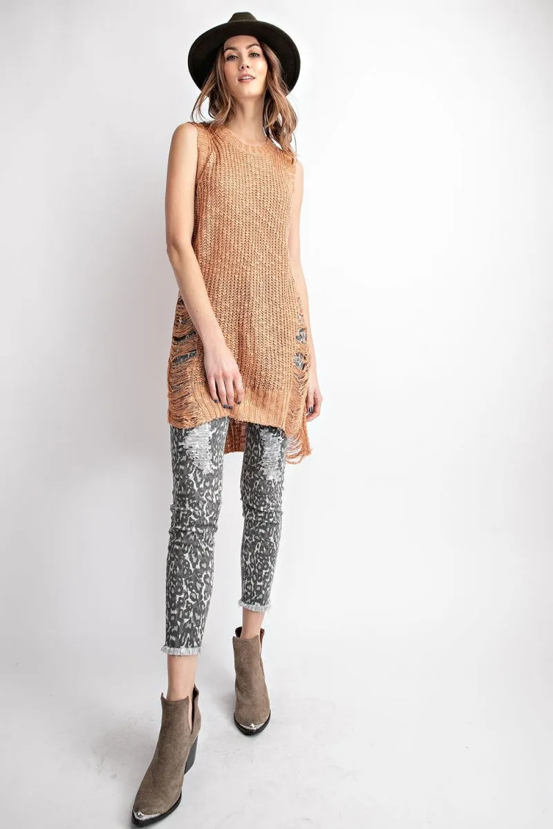 Danni Distressed Sleeveless Sweater