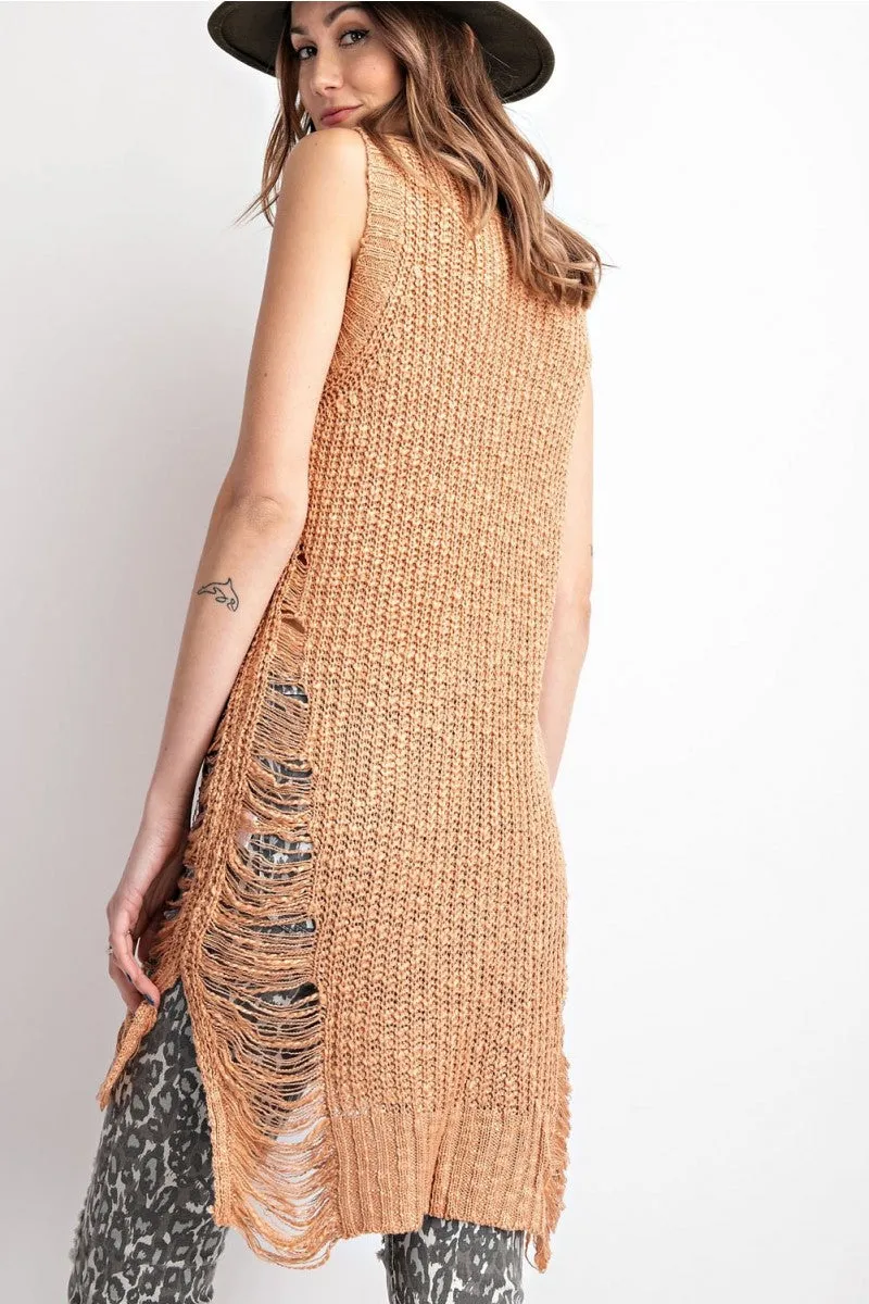 Danni Distressed Sleeveless Sweater