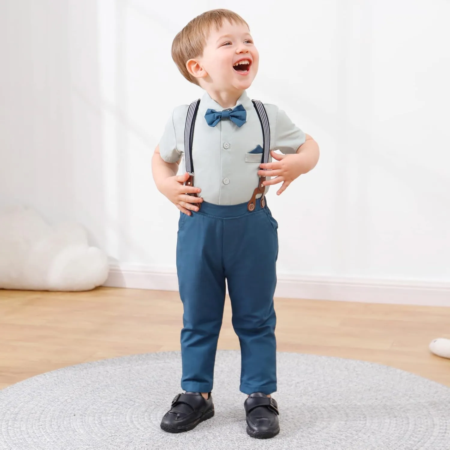 DISAUR Baby Boy Clothes Suits Toddler Dress Shirt With Bowtie Suspender Pants Outfit Sets Gentleman Wedding 1-6 Years