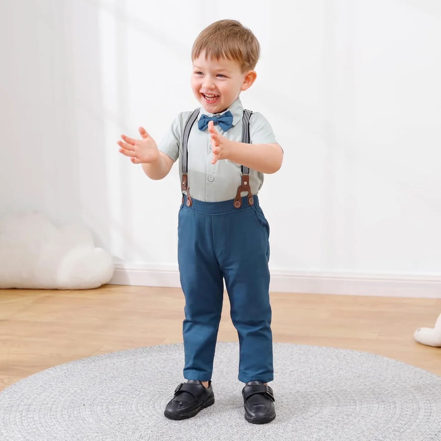 DISAUR Baby Boy Clothes Suits Toddler Dress Shirt With Bowtie Suspender Pants Outfit Sets Gentleman Wedding 1-6 Years