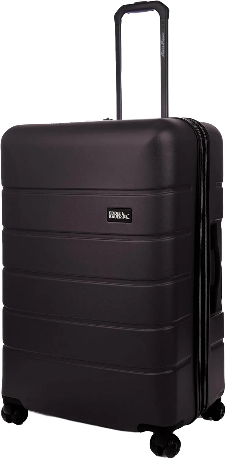 Eddie Bauer Glacier Luggage | Hardside | Spinner Wheels | Expandable | Lightweight | Durable | Travel Essentials, Carbon, 30" (Check-in)