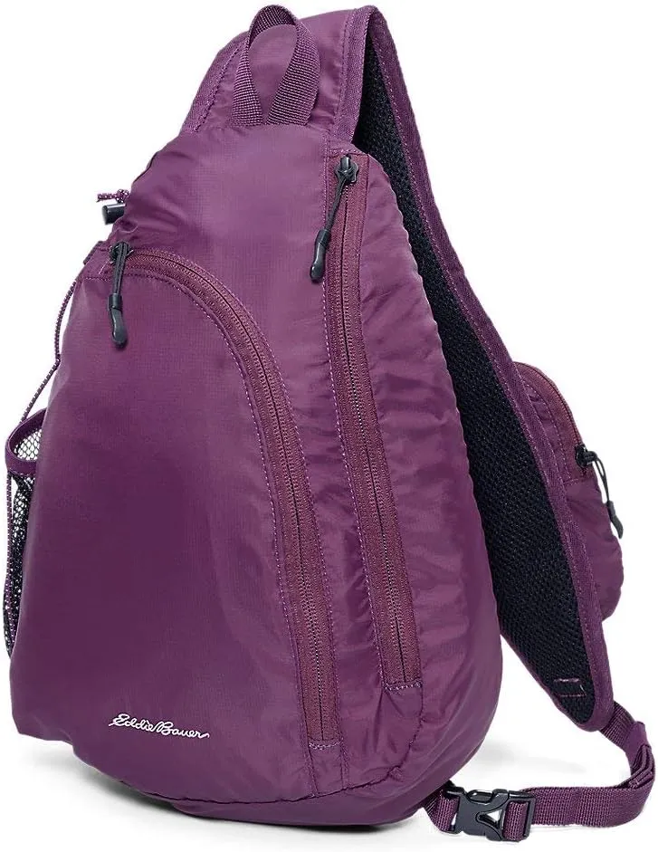 Eddie Bauer Sling Bag | Travel | Everyday Carry | Lightweight | Durable | Ripstop Nylon | 8L, Dk Plum, One Size