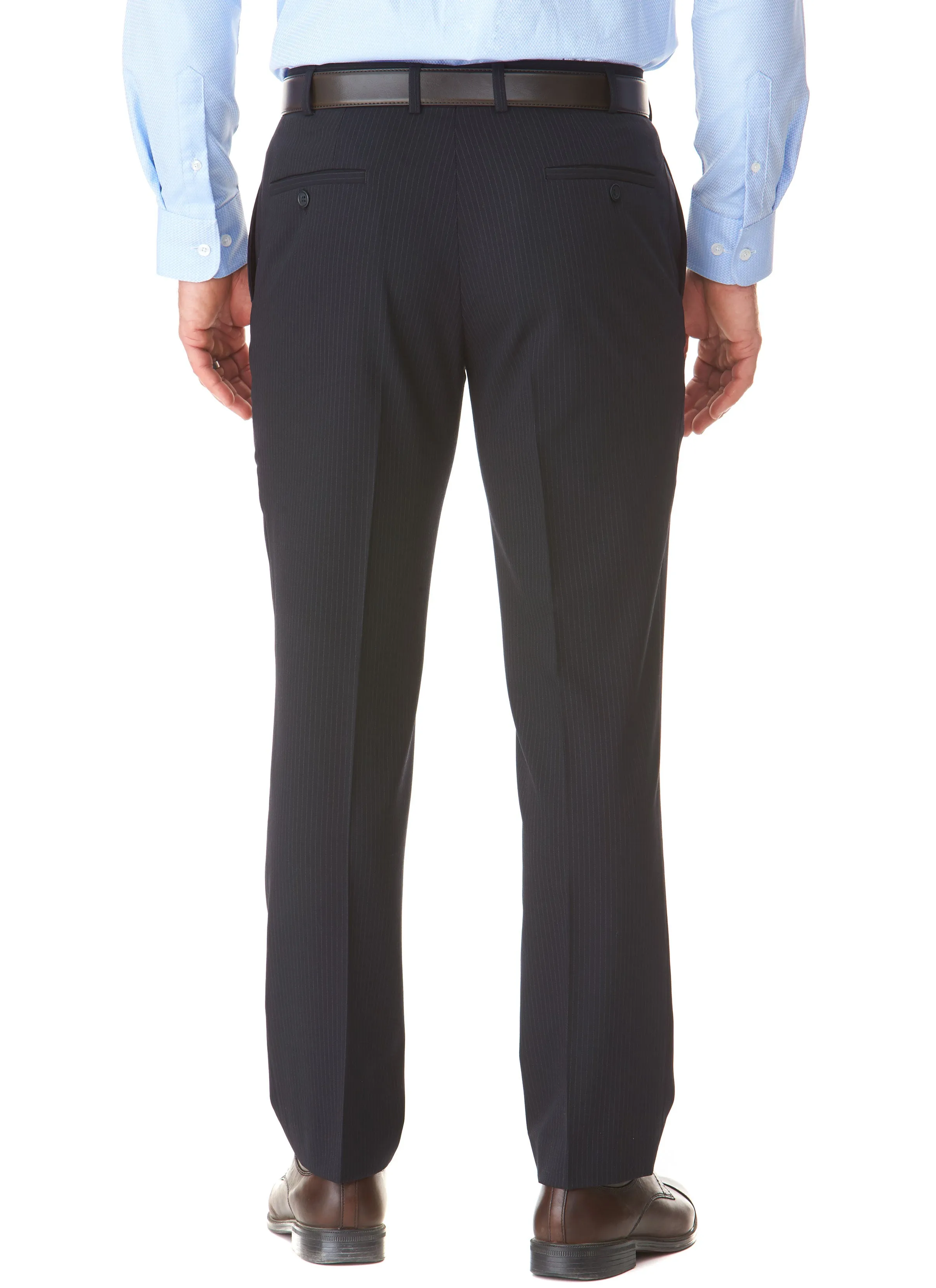 EILDON CONTEMPORARY FIT TROUSER - NAVY PINSTRIPE