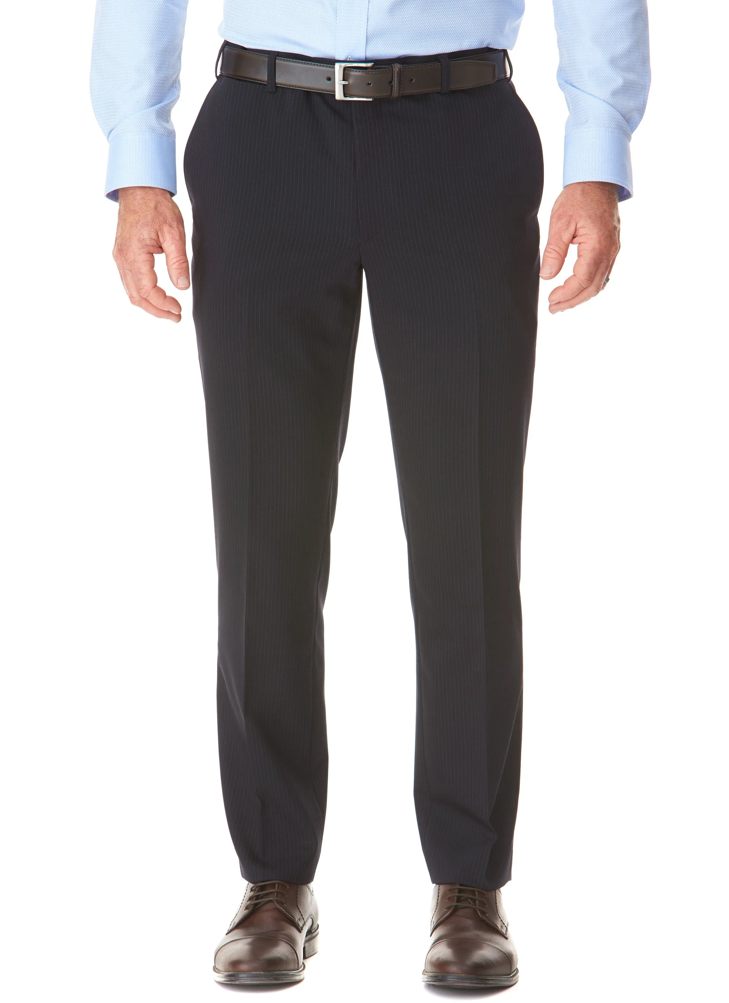 EILDON CONTEMPORARY FIT TROUSER - NAVY PINSTRIPE