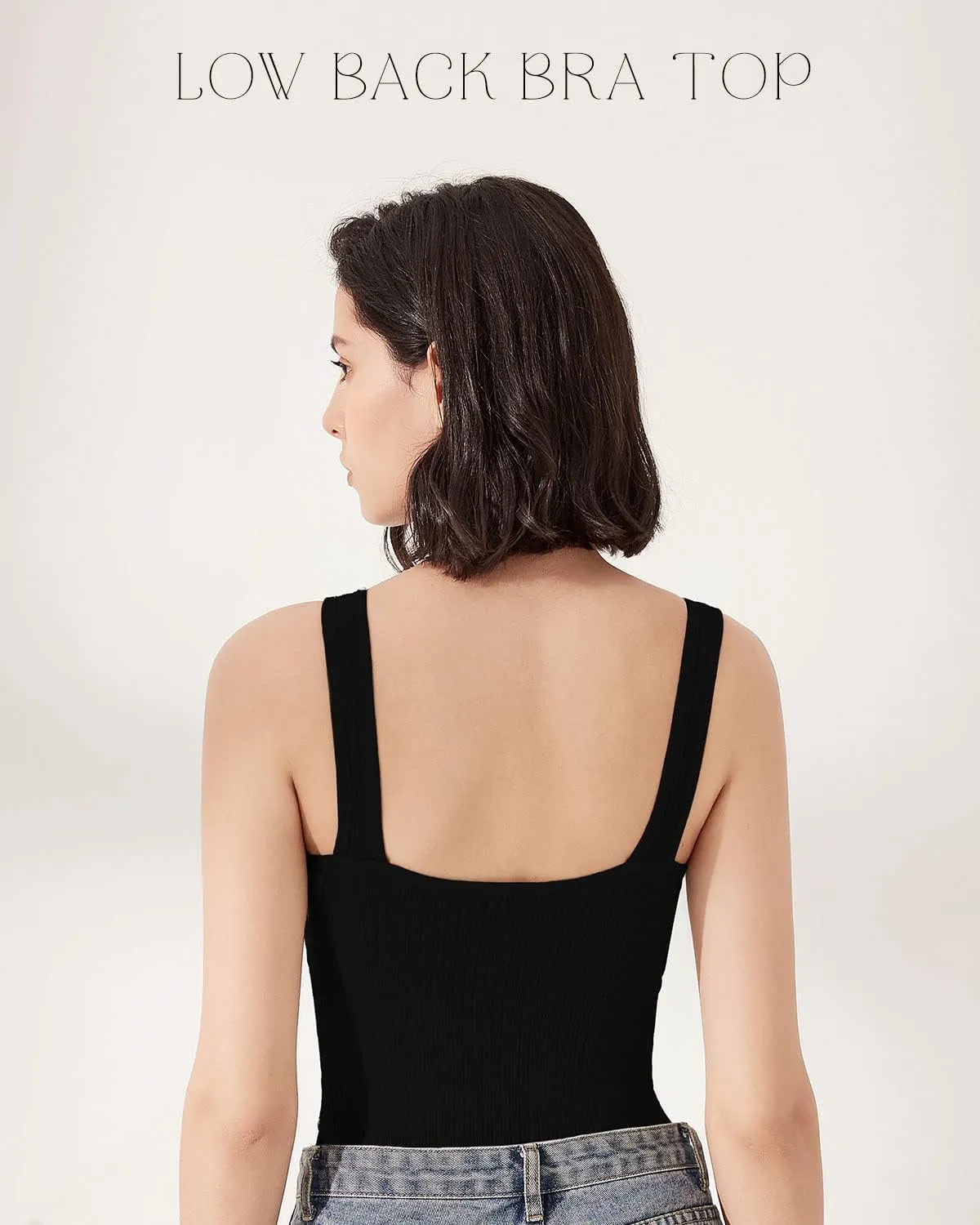 Eleplus 4 Pieces Comfy Cami Bra for Women Crop Top Yoga Bralette Longline Padded Lounge Bra Pack of 4