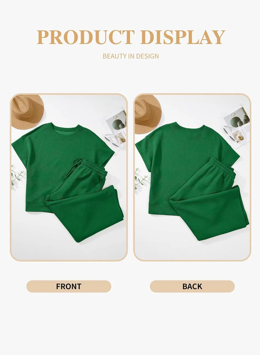 Eytino Womens Plus Size Sweatsuits Casual Short Sleeve Tops High Waist Wide Leg Pants 2 Piece Tracksuit Lounge Sets(1X-5X)