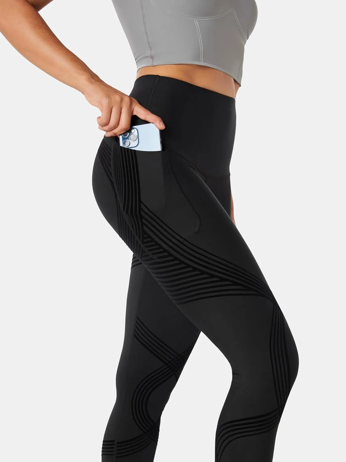Fanka Compression Body Sculpt Side Pocket Leggings for Women No See Through Reversible Wear High Waisted Yoga Pants Workout