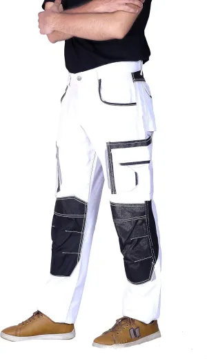 FASHIO FF Mens Construction Pants Utility Work Heavy Duty Workwear Trousers Carpenter Knee Reinforcement Cordura Safety Pants