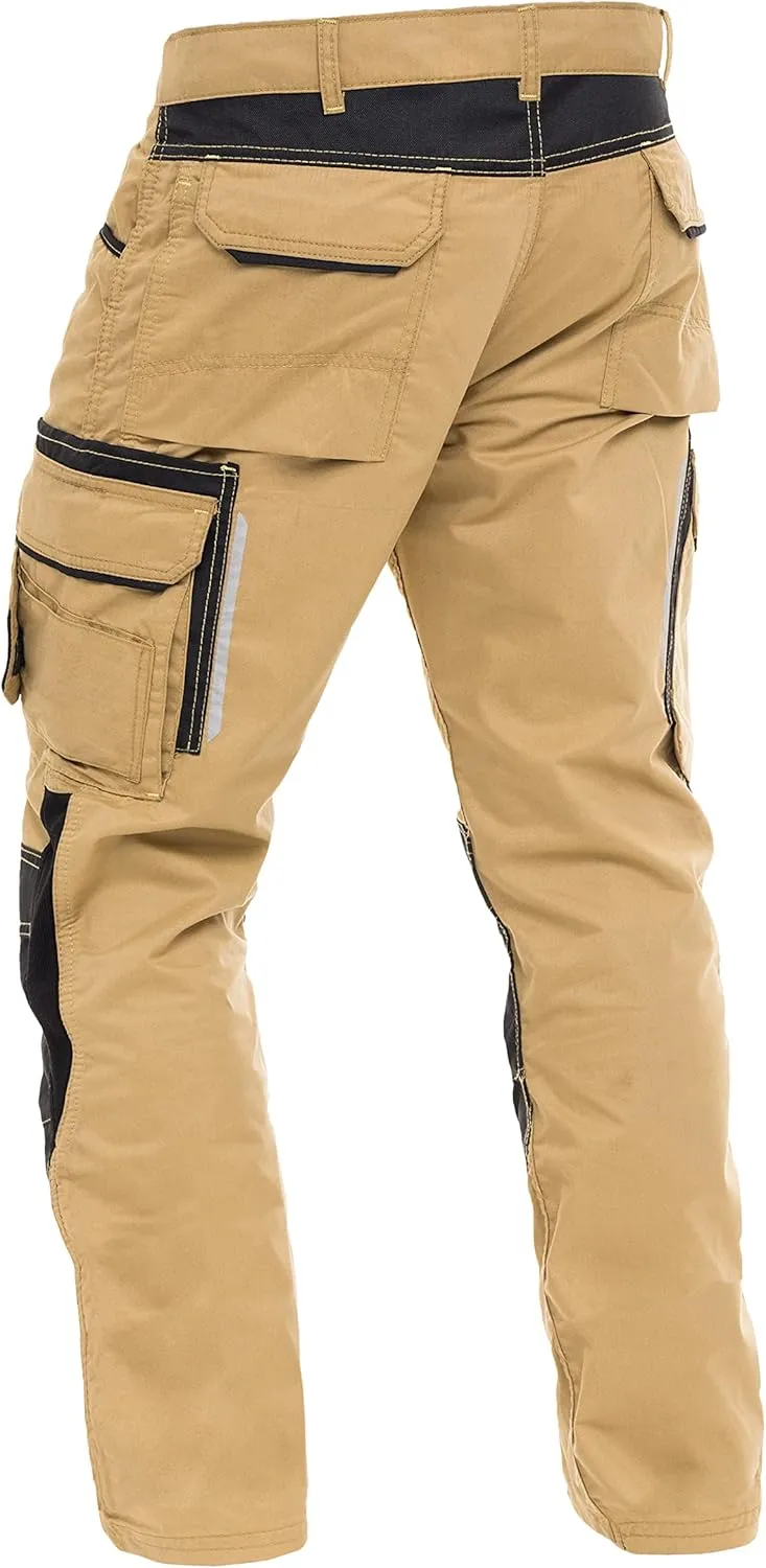 FASHIO FF Mens Construction Pants Utility Work Heavy Duty Workwear Trousers Carpenter Knee Reinforcement Cordura Safety Pants