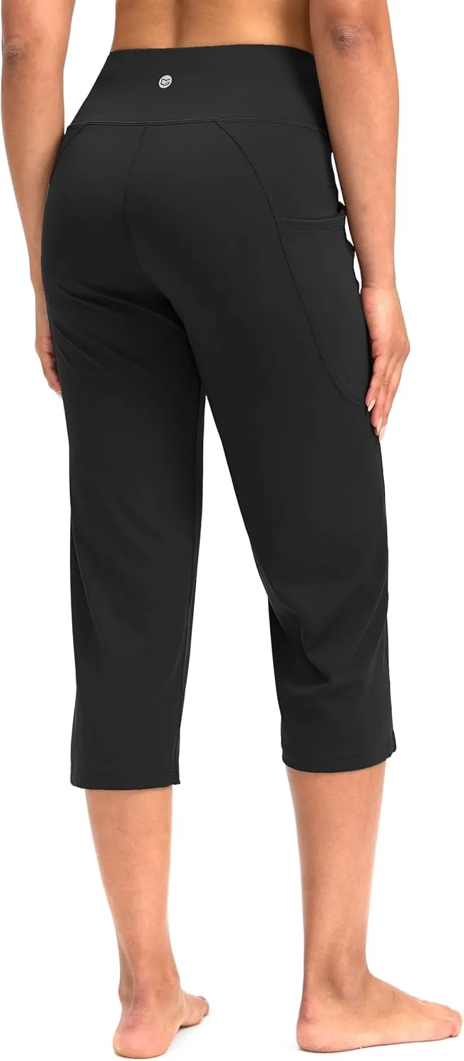 G Gradual Capri Pants for Women High Waist Workout Yoga Pants with Pockets Tummy Control Leggings Crop Straight