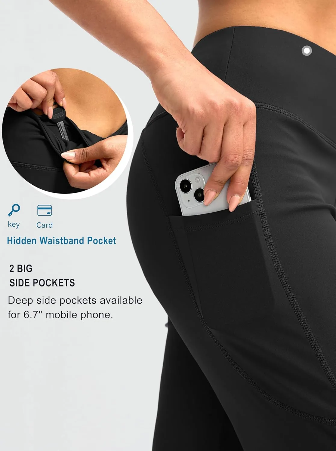 G Gradual Capri Pants for Women High Waist Workout Yoga Pants with Pockets Tummy Control Leggings Crop Straight