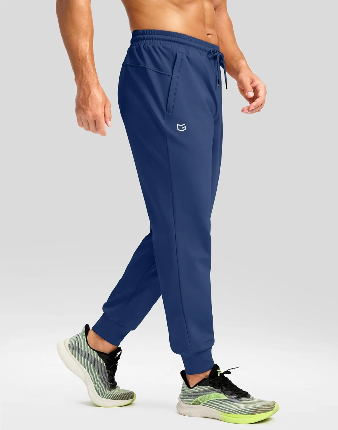 G Gradual Men's Fleece Joggers with Zipper Pockets Winter Warm Pants Water Resistant Athletic Workout Gym Sweatpants for Men