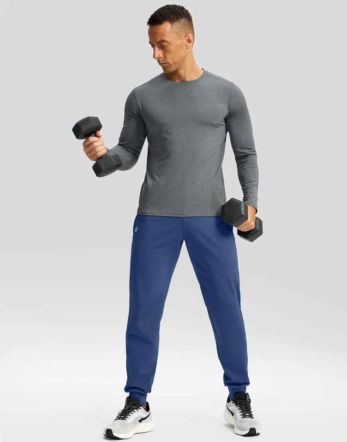 G Gradual Men's Fleece Joggers with Zipper Pockets Winter Warm Pants Water Resistant Athletic Workout Gym Sweatpants for Men