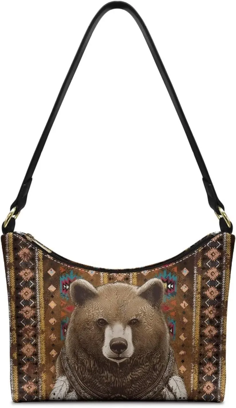 GIFTPUZZ Women Underarm Shoulder Bag Trendy Leather Purse with Top Handle Internal Pocket and Zipper Closure Waterproof