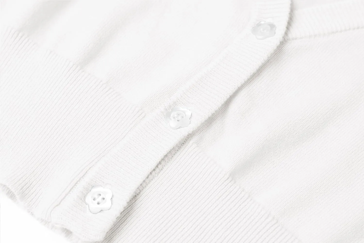 Girls Cropped Cardigan Sweater [Cute Petal Buttons] 3/4 Sleeve Short Cardigan for Dress