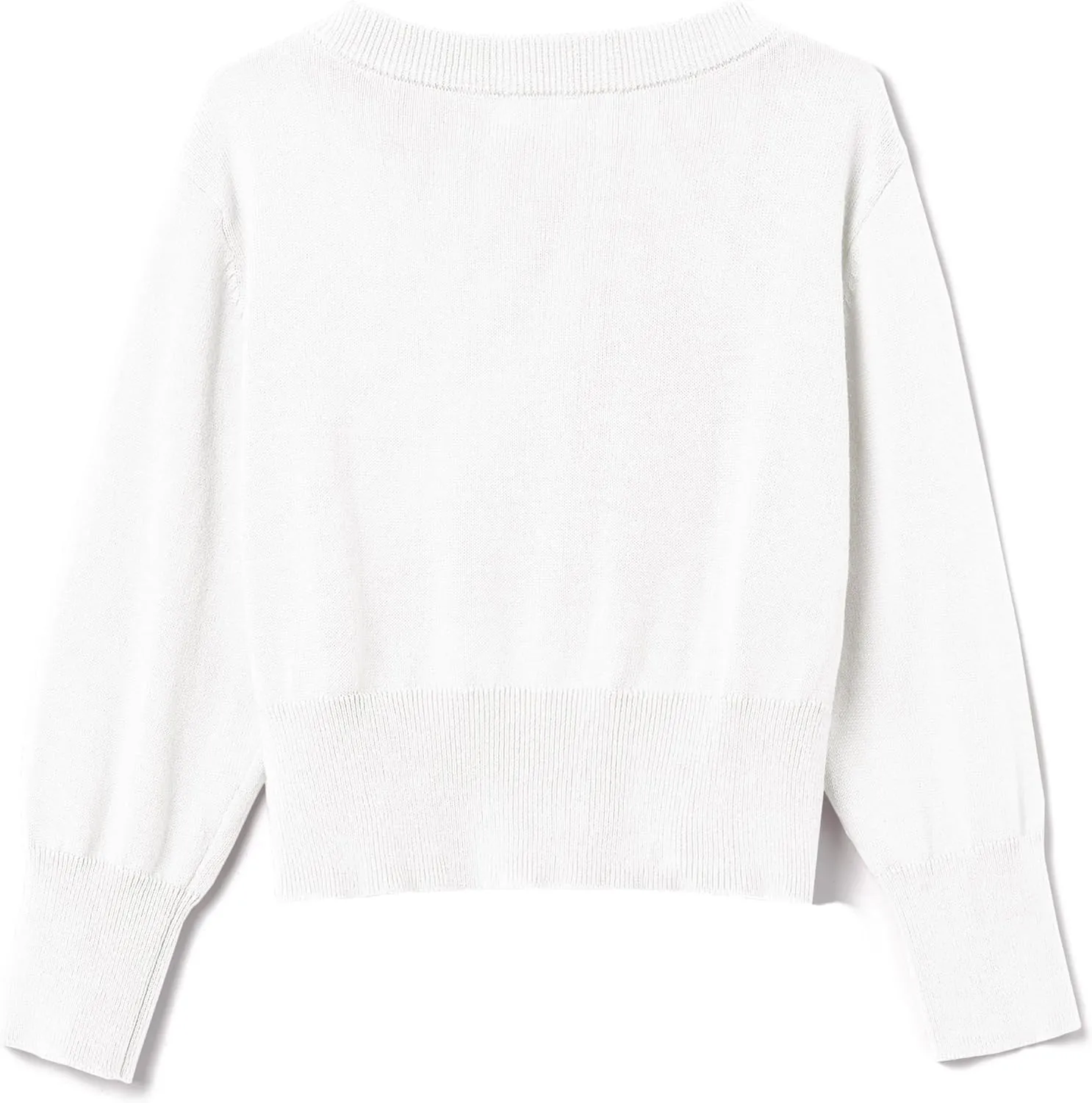 Girls Cropped Cardigan Sweater [Cute Petal Buttons] 3/4 Sleeve Short Cardigan for Dress