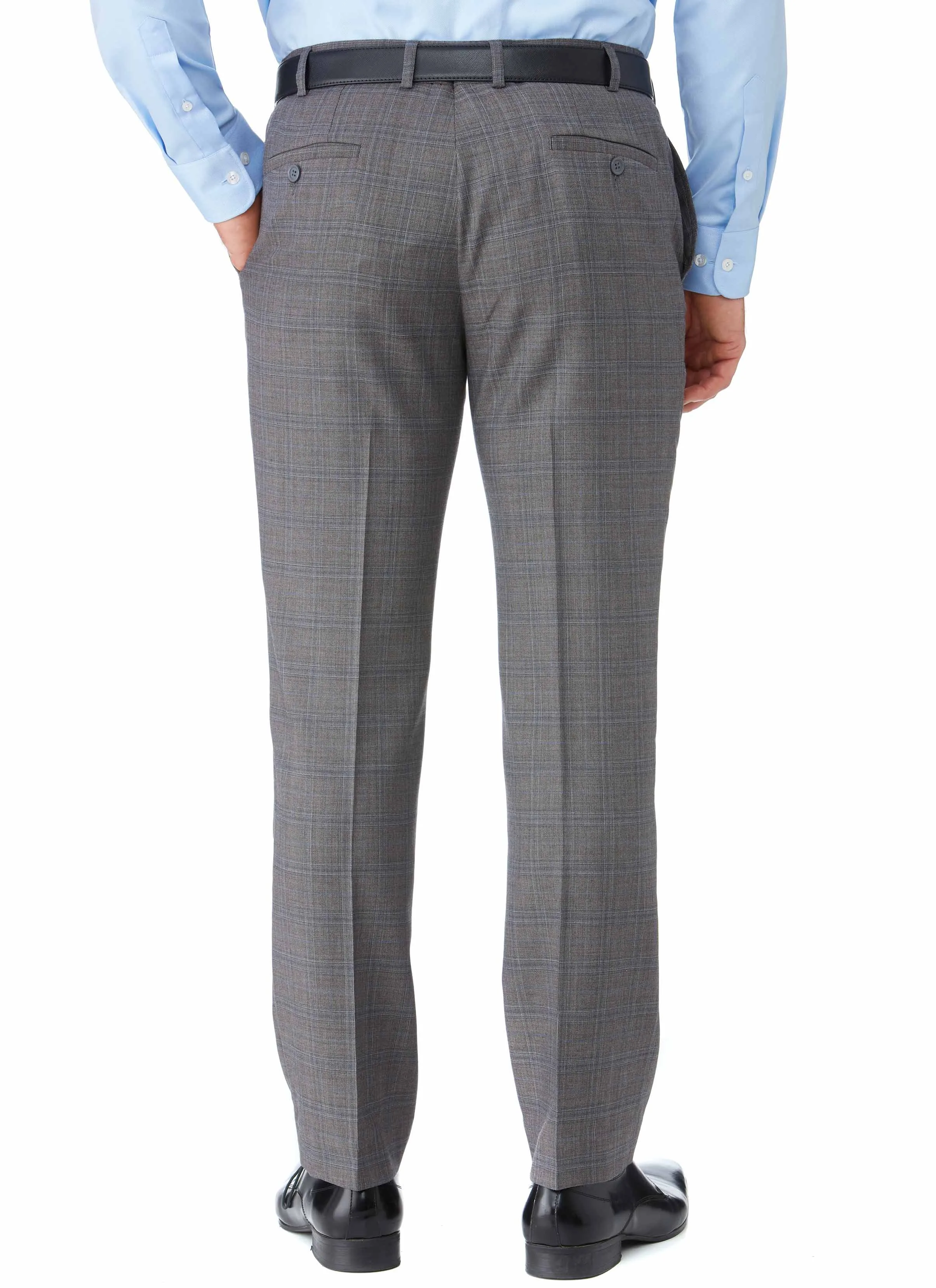 GISBORNE CONTEMPORARY FIT TROUSER - ASH CHECK