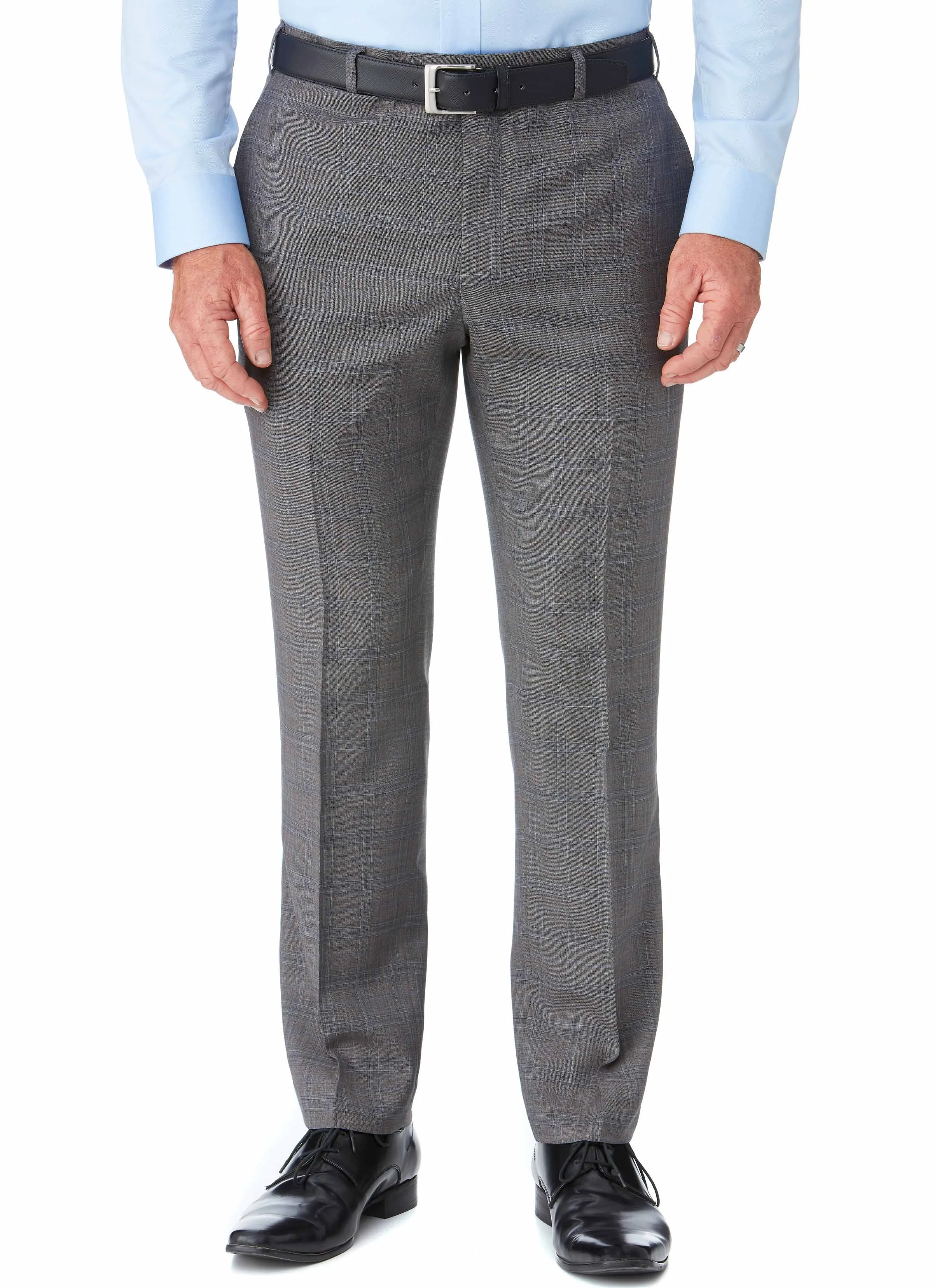 GISBORNE CONTEMPORARY FIT TROUSER - ASH CHECK
