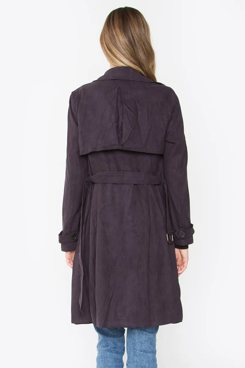 Glenna Suede Trench Coat