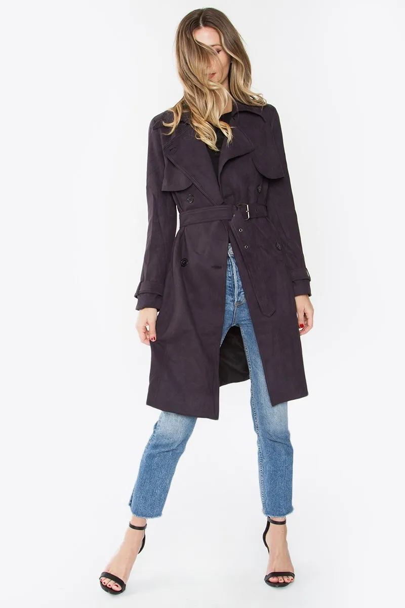 Glenna Suede Trench Coat