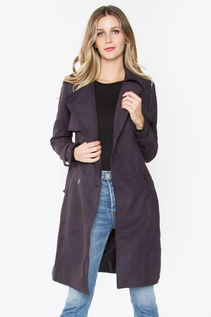 Glenna Suede Trench Coat