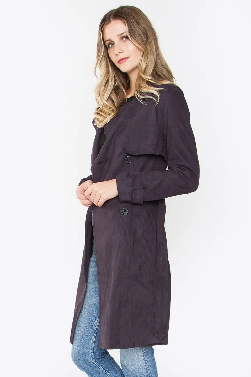 Glenna Suede Trench Coat