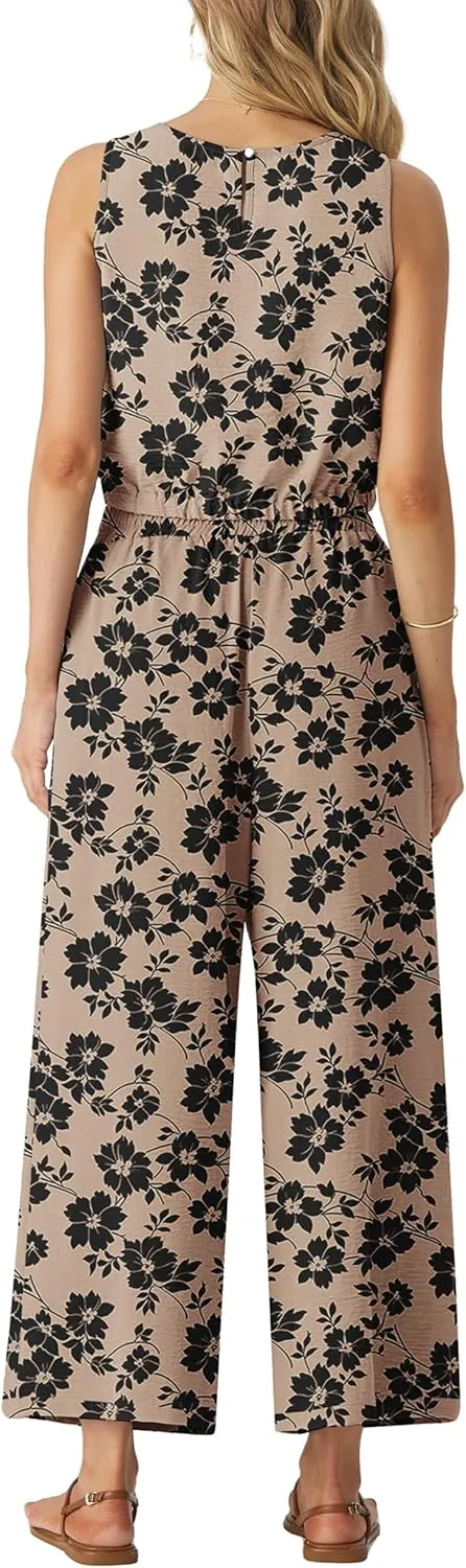 GRECERELLE Two Piece Sets for Women Sleeveless Crop Top Wide Leg Pants Sweat Set for Women Tracksuits 2025 Summer