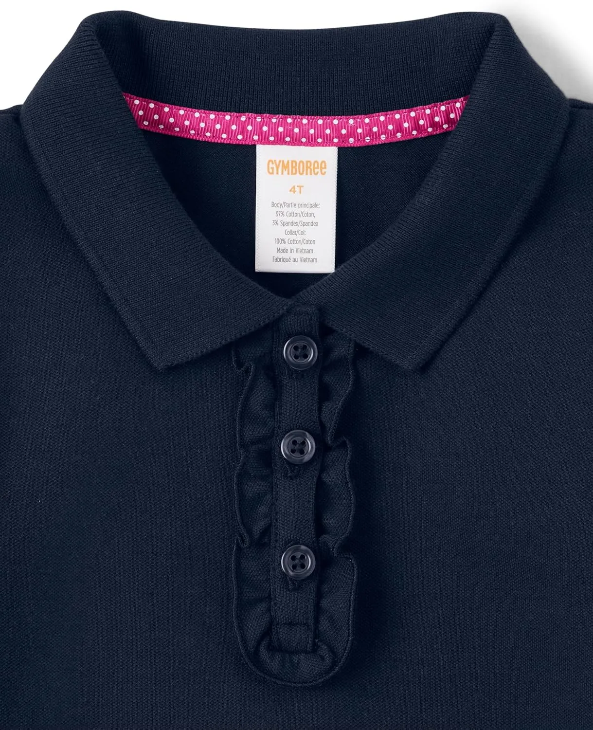 Gymboree Girls' and Toddler Long Sleeve Ruffle Polo Shirt Multipack