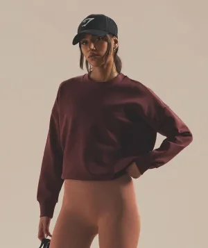 Gymshark Retake Sweat Crew - Cherry Brown