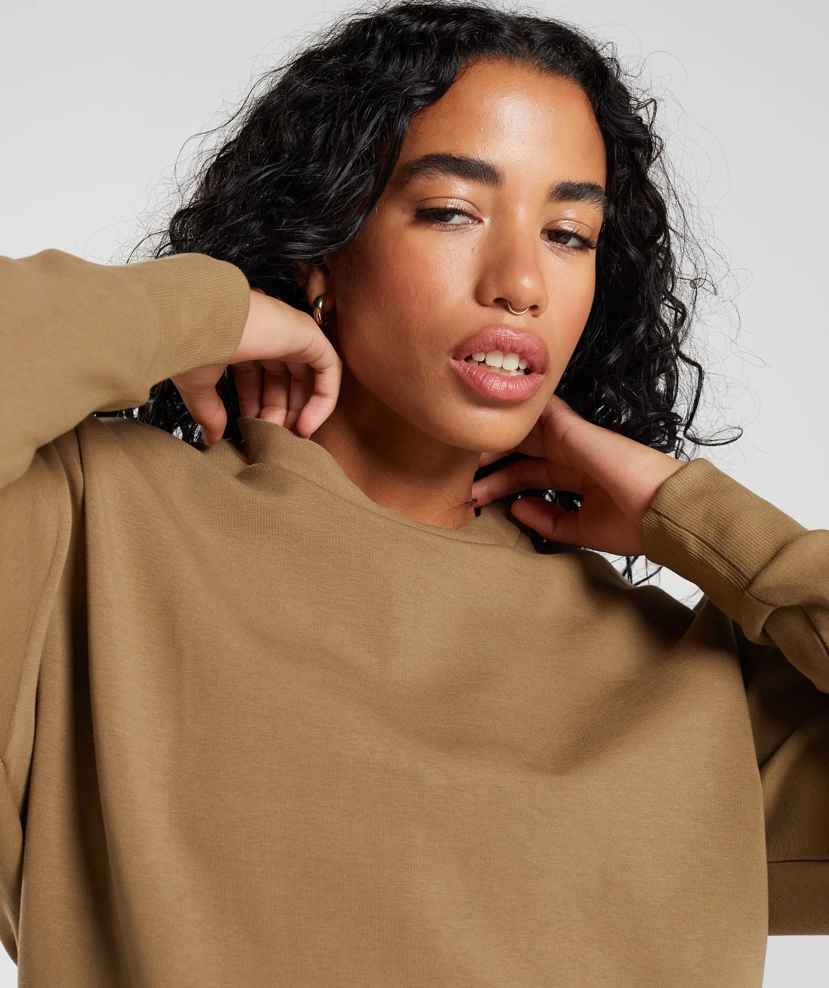 Gymshark Retake Sweat Crew - Puddle Brown