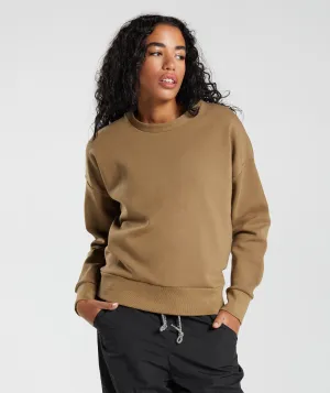 Gymshark Retake Sweat Crew - Puddle Brown