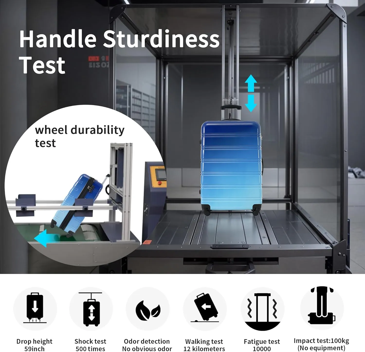 Hardshell 3-Piece Gradient Luggage Set Expandable Luggage Set with 360 Spinner Wheels & TSA Lock - Lightweight Suitcases in 20"/24"/28" Sizes (Light Blue)