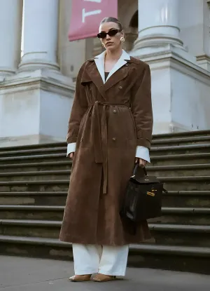 Harlow - Suede Trench Coat