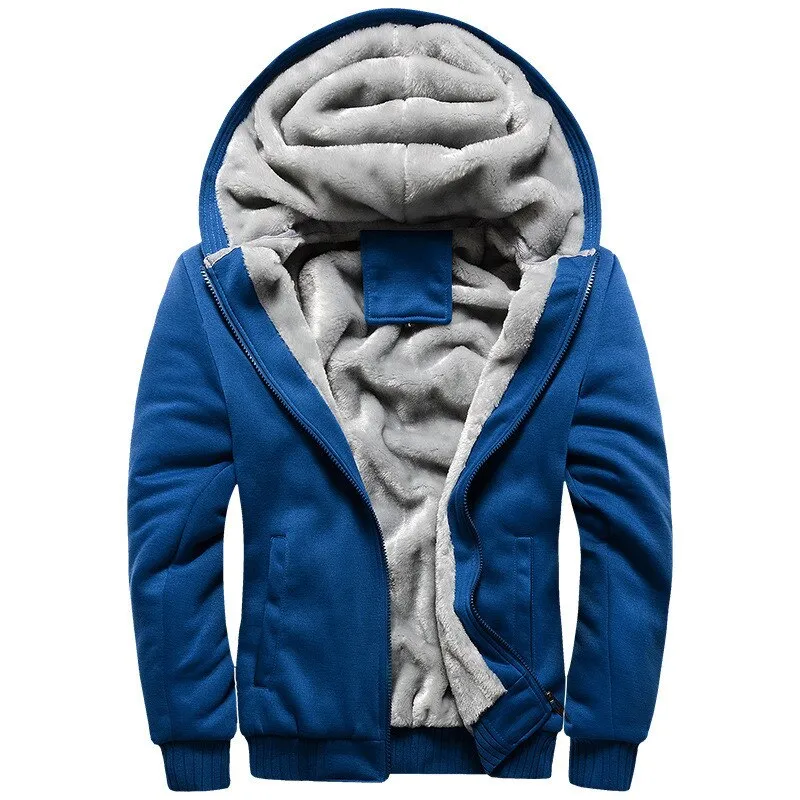 Hoodies Men Winter Jacket Fashion Thick Hooded Sweatshirt Male Warm Liner Sportswear Tracksuits Mens Coat
