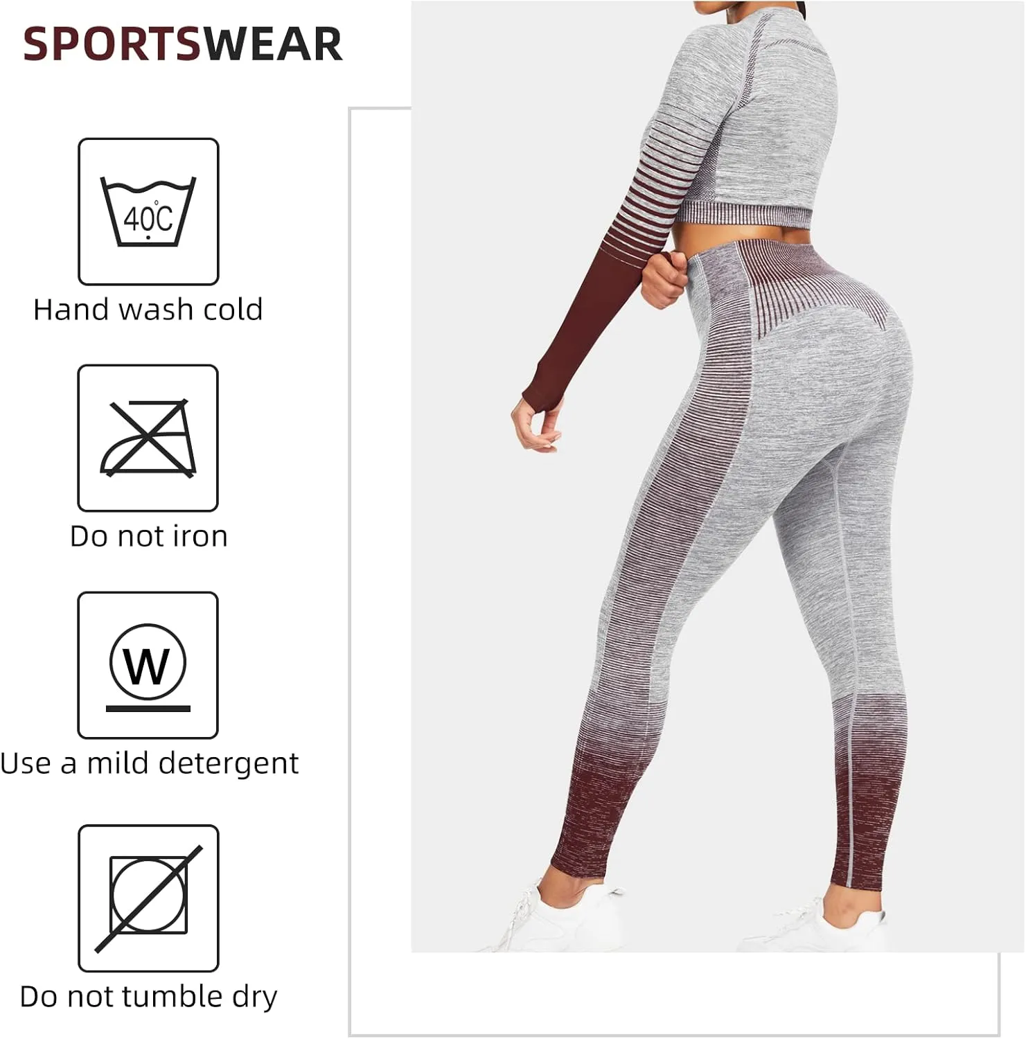 JOYMODE Workout Sets for Women 2 Piece High Waist Seamless Leggings and Crop Top Yoga Outfit