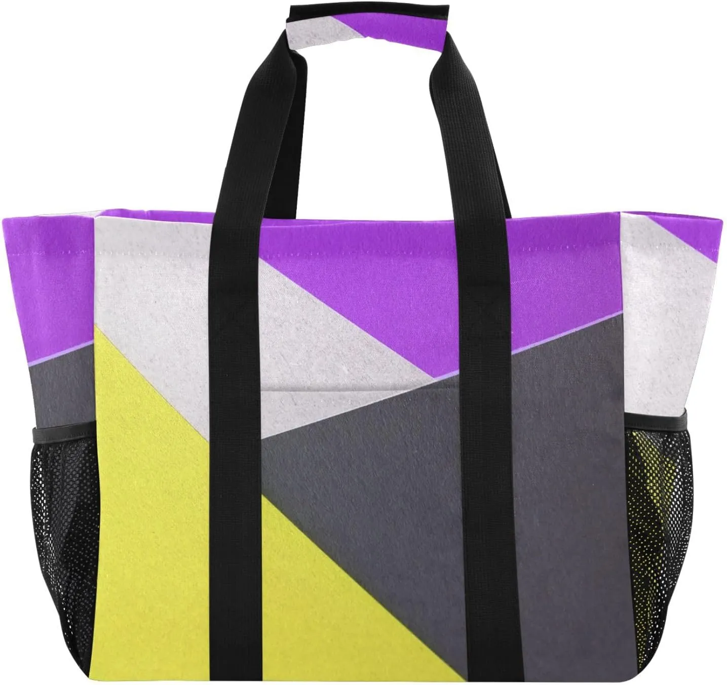 JUNZAN Teal Large Utility Tote Bag Collapsable Beach Bag Waterproof Reusable Grocery Bags with Handles Laundry Tote Bag