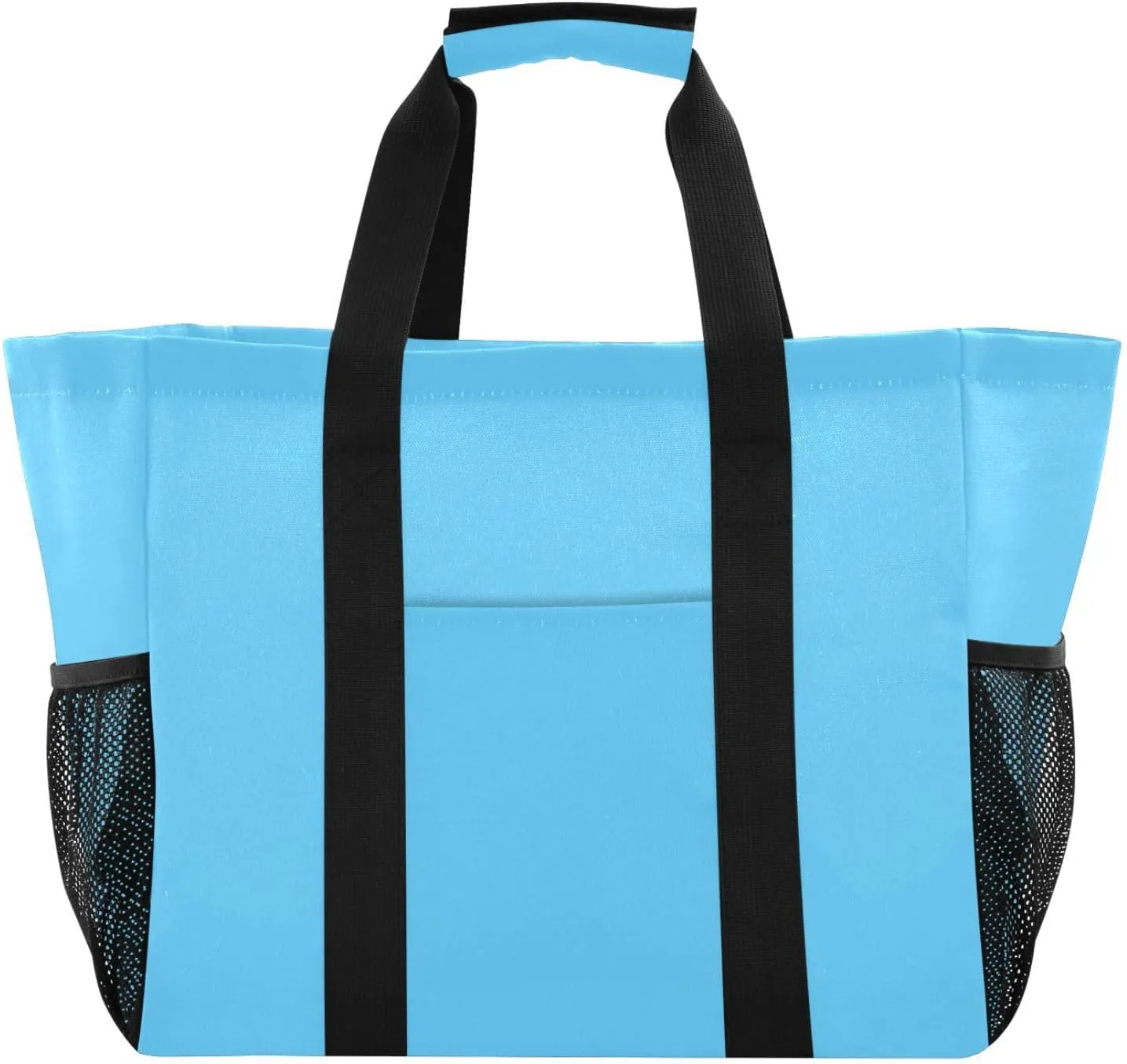 JUNZAN Teal Large Utility Tote Bag Collapsable Beach Bag Waterproof Reusable Grocery Bags with Handles Laundry Tote Bag