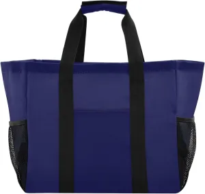 KLL Beach Bag Canvas Collapsable With Pockets Grocery Shopping Tote