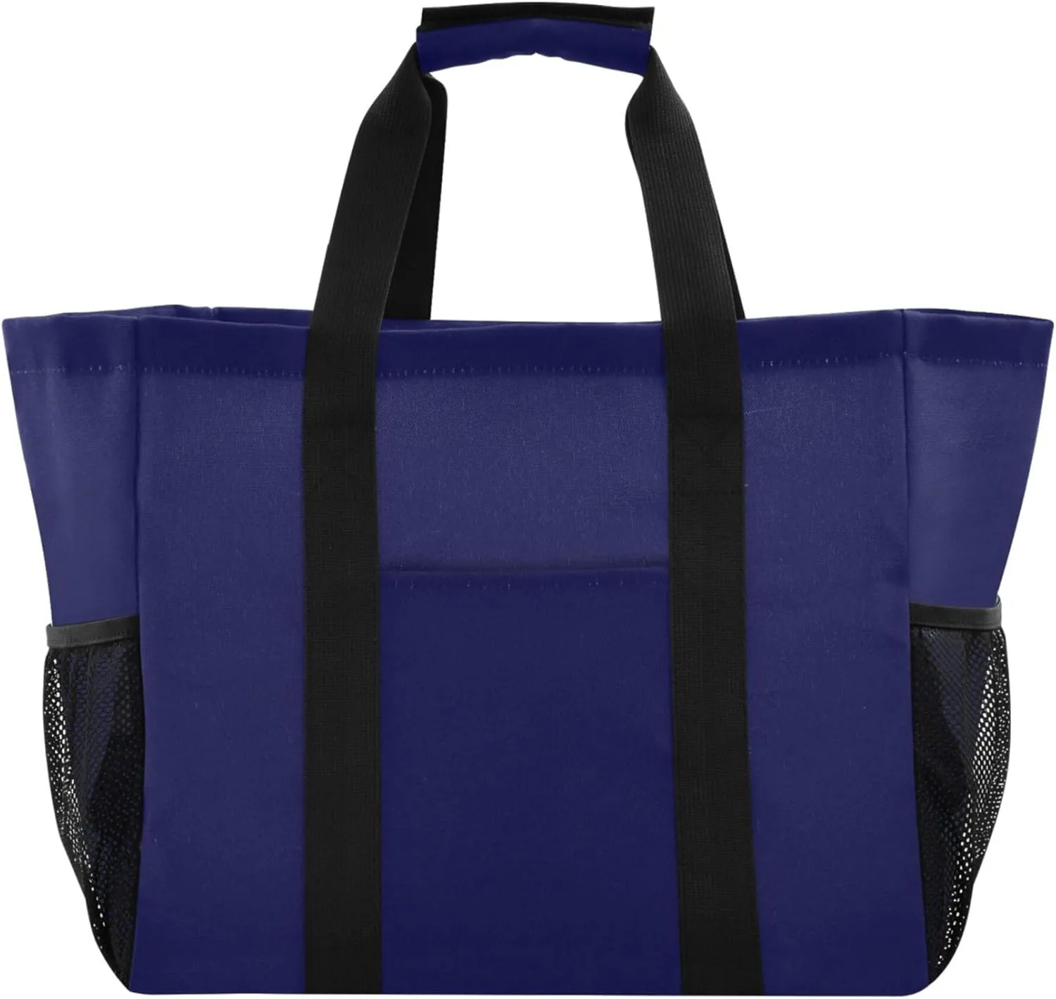 KLL Beach Bag Canvas Collapsable With Pockets Grocery Shopping Tote