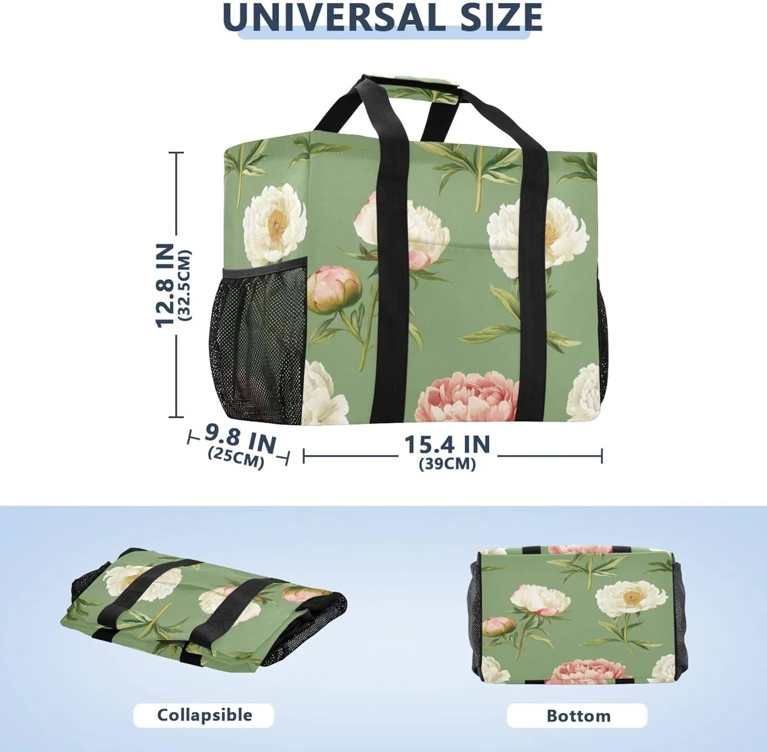 KLL Beach Bag Tote Canvas Foldable Waterproof Grocery Bags Reusable