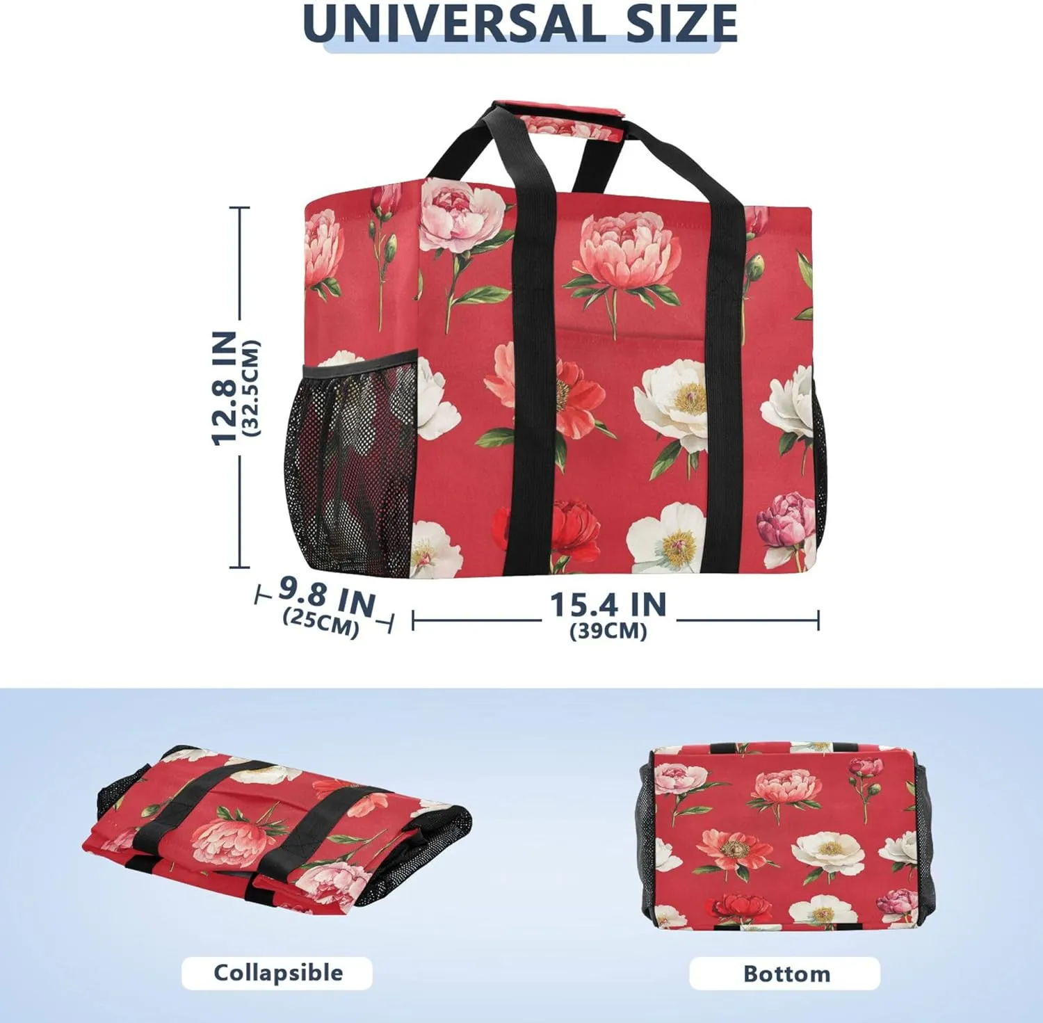 KLL Beach Bag Tote Canvas Foldable Waterproof Grocery Bags Reusable