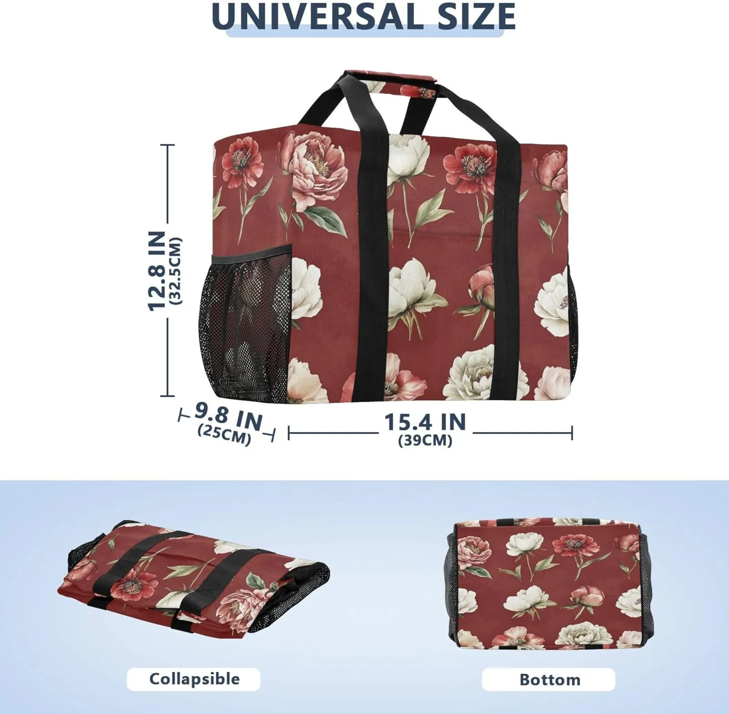 KLL Beach Bag Tote Canvas Foldable Waterproof Grocery Bags Reusable