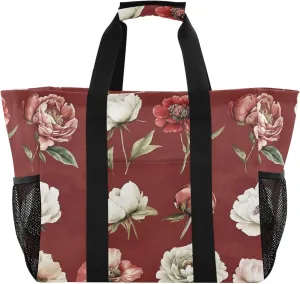 KLL Beach Bag Tote Canvas Foldable Waterproof Grocery Bags Reusable